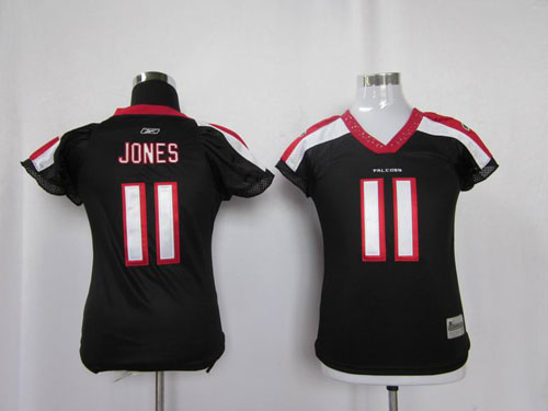 Falcons #11 Julio Jones Black Women's Field Flirt Stitched NFL Jersey - Click Image to Close